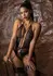 Svenjoyment Wetlook and Fishnet Bodysuit Black Adjustable Halter S/M