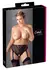 Cottelli Collection Suspender Panty 4XL, High-Waist, Floral Lace, Black