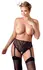 Cottelli Collection Suspender Panty 4XL, High-Waist, Floral Lace, Black