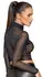 Noir Handmade Powernet Zip Top M - Black, Fitted, Stand-up Collar