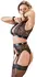 Cottelli Collection Bondage Lingerie Set XL Wet Look & Lace 3-Piece