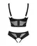 Obsessive Chic Amoria Set XS/S Black - Longline Bra & Crotchless Panties