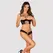 Obsessive Roxelia Set XL/2XL Longline Bra & Crotchless Thong Black