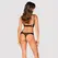 Obsessive Roxelia Set XL/2XL Longline Bra & Crotchless Thong Black