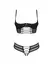 Obsessive Roxelia Set XL/2XL Longline Bra & Crotchless Thong Black
