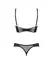 Obsessive Roxelia Set XL/2XL Longline Bra & Crotchless Thong Black