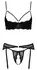 Cottelli Lingerie 3-Piece Lace Bra Set Black 75B/S Adjustable Straps