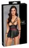 Cottelli BONDAGE Set 85C/XL - Longline Bra & Cuffs Matte Black-Red