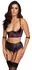 Cottelli Bondage Quarter Cup Set 80B/M Purple-Black Lace Adjustable