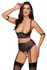 Cottelli Bondage Quarter Cup Set 75B/S Lace & Matte Black Finish