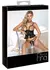 Abierta Fina Longline Set ZIP 85B/L - Lace Lingerie, Silver Zip, Black