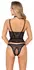 Abierta Fina Longline Set ZIP 85B/L - Lace Lingerie, Silver Zip, Black