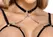 Abierta Fina Longline Set ZIP 85B/L - Lace Lingerie, Silver Zip, Black
