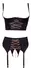 Abierta Fina Shelf Bra Set 85C/XL Black Satin & Rose-Gold Accents