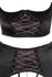 Abierta Fina Shelf Bra Set 85B/L Black Satin Rose-Gold Accents