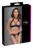 Cottelli Lingerie Shelf Bra Set Embroidered 80B/M Black with Choker