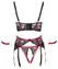 Cottelli Bondage Shelf Bra Set Black/Red XL - Adjustable Lace Ensemble