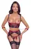 Cottelli Bondage Shelf Bra Set Black/Red M - Lace & Matte Finish