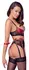 Cottelli Bondage Shelf Bra Set Black/Red M - Lace & Matte Finish