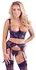 Cottelli Collection Lace & Velvet Shelf Bra Set 85C/XL - Elegant 3-Piece Set