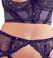 Cottelli Collection Shelf Bra Set Lace Velvet 3-Piece Black 80B/M