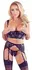 Cottelli Collection Shelf Bra Set 75B/S Lace & Velvet 3-Piece Black