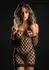 Deluxe Fence Net Minidress Black Long Sleeve Off-Shoulder Design