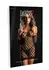 Deluxe Fence Net Minidress Black Long Sleeve Off-Shoulder Design