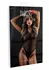 Flow Net Halter Teddy - Elegant Mesh Bodysuit with Neck Tie, Black