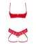 Obsessive Ingridia Red Bra & Crotchless Thong Set XL/2XL Lace Adjustable