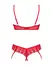 Obsessive Ingridia Red Bra & Crotchless Thong Set XL/2XL Lace Adjustable