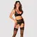 Obsessive Glandez Lingerie Set XS/S - Black & Red, 3-Piece Adjustable