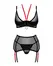 Obsessive Glandez Lingerie Set XL/2XL - Black & Red Contrast, 3 Pieces