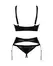Obsessive Armares Wet Look Lingerie Set XL/2XL - 3-Piece Bra, Garter, Thong