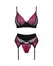 Obsessive Rosenty 3-Piece Lingerie Set Black Lace XS/S Adjustable
