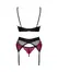 Obsessive Rosenty 3-Piece Lingerie Set Black Lace XS/S Adjustable