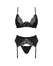 Obsessive Bellastia Set XS/S - 3-Piece Black Lingerie Ensemble