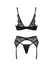 Obsessive Bellastia Set XS/S - 3-Piece Black Lingerie Ensemble