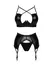 Obsessive Norides Set XL/2XL Wet Look 3-Piece Lingerie Set Black