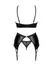 Obsessive Norides Set XL/2XL Wet Look 3-Piece Lingerie Set Black