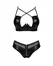 Obsessive Norides Set Wet Look Black Bra and Panties XS/S