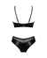 Obsessive Norides Set Wet Look Black Bra and Panties XS/S