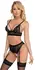 Cottelli LINGERIE Lace & Powernet Bra and Suspender Thong Set Black XL