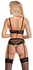 Cottelli LINGERIE Lace & Powernet Bra and Suspender Thong Set Black XL