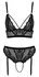 Cottelli LINGERIE Lace & Powernet Bra and Suspender Thong Set Black XL