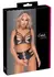 Cottelli LINGERIE Bra Set with Rings XL Black Adjustable Straps
