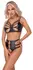 Cottelli LINGERIE Bra & Panty Set L - Black, Straps & Rose-Gold Rings