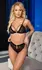 Cottelli LINGERIE Lace Bra & Panty Set Black L Velvet Straps