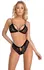 Cottelli Lingerie Lace Bra and Panty Set M Black Velvet Details