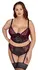 Cottelli Curves Bra Set Black/Red 95D/2XL - Lace & Longline Design